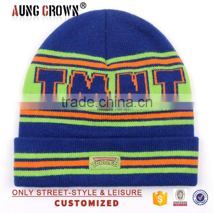 Jacquard Logo Winter 100 Acrylic Beanie Crochet Hats Pattern
