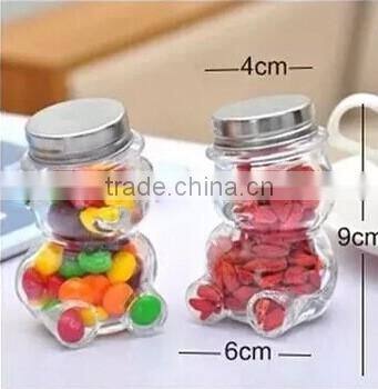 100ml small airtight bear sauce glass bottle with cap