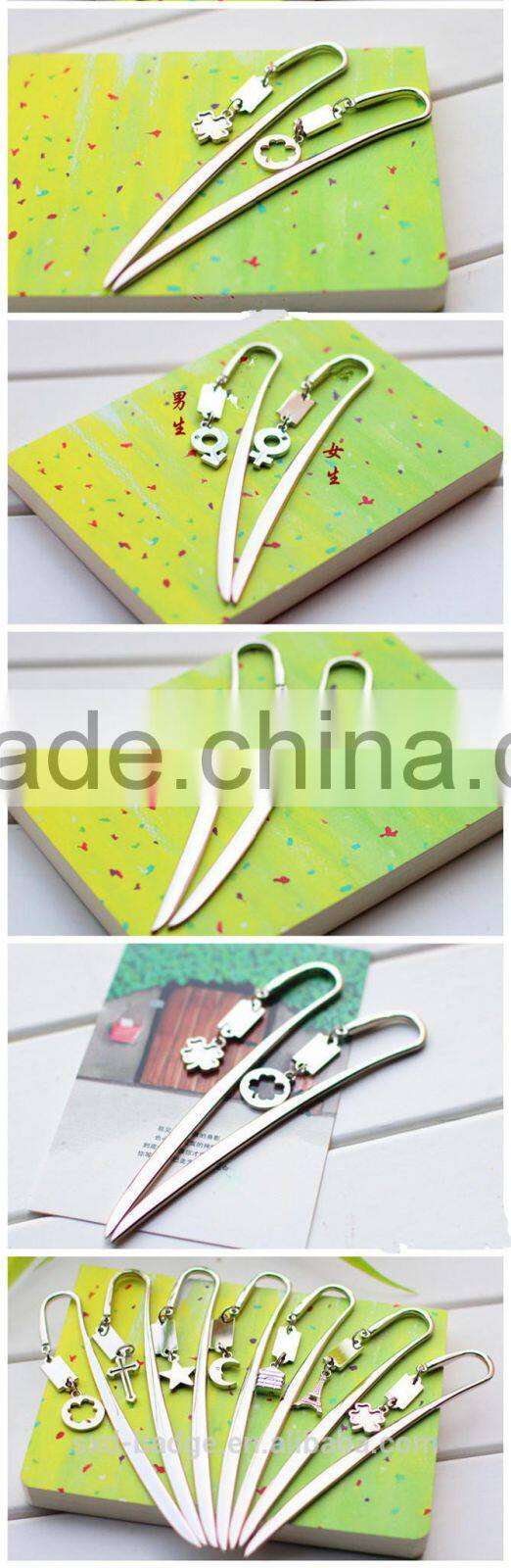 Bright 3D nickel plated cute cartoon bookmarks decoration for readers
