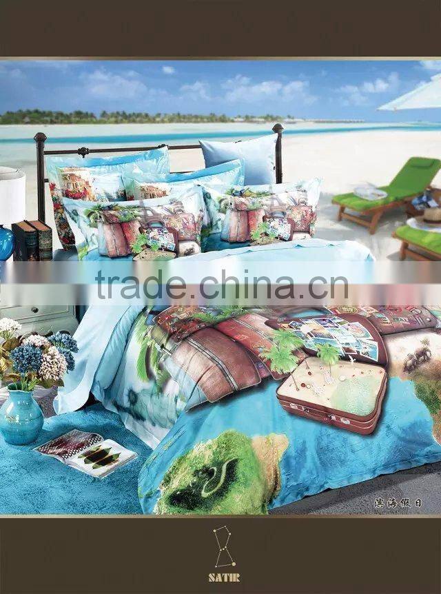 4 pcs King Size Modern Robot printed 3D bedding set 400T duvet cover set