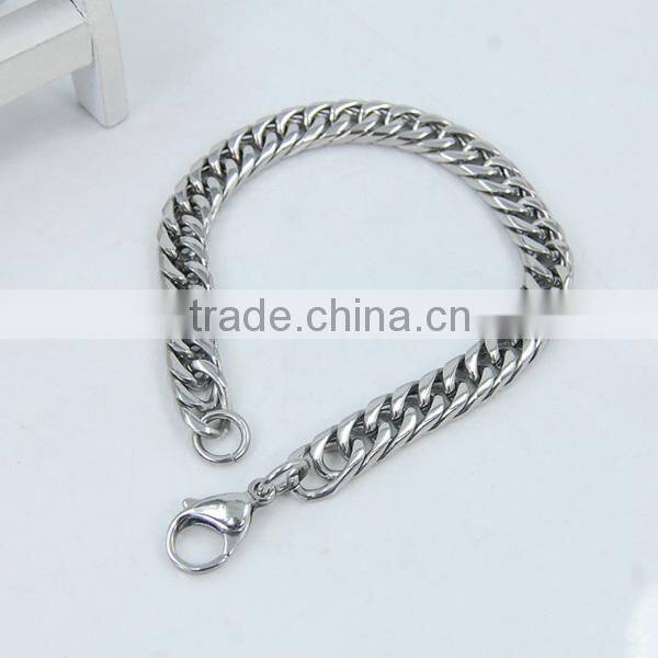Heavy Metal Cuban Curb Link Chain Men's Bracelet Stainless Steel 22cm Length