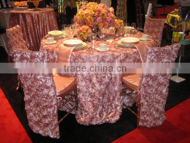 Rosette satin table cloth
