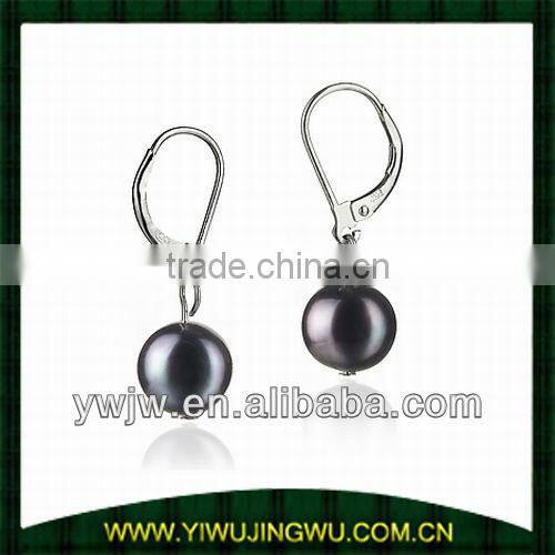 2013 latest fashion black pearl earring with diamond(JW-G6059)