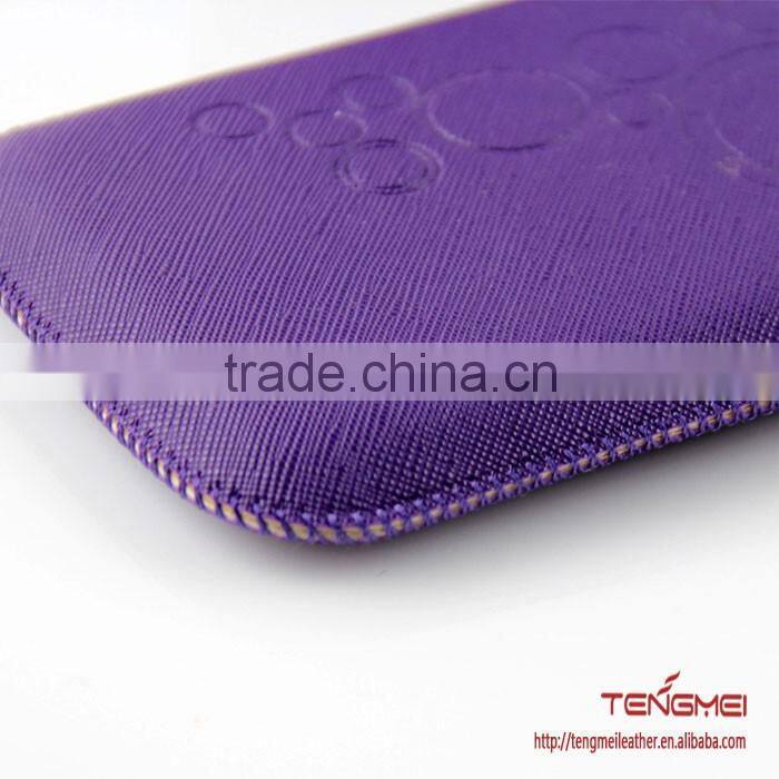 flanging pouch case with pattern embossing, universal case custom made