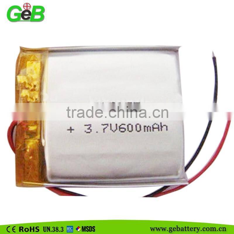 603035 3.7v 600mah lipo rechargeable Lithium Ion Polymer battery