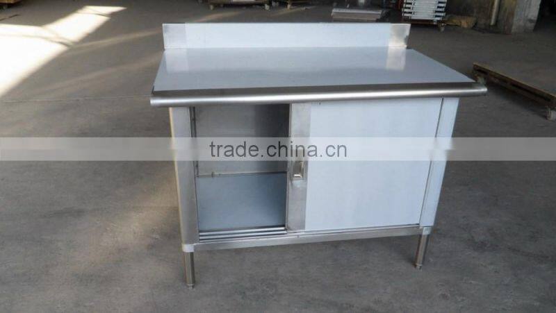 NSF Approval Stainless Steel Kitchen Dish Cabinet With Sliding Door / Knock Down Cabinet