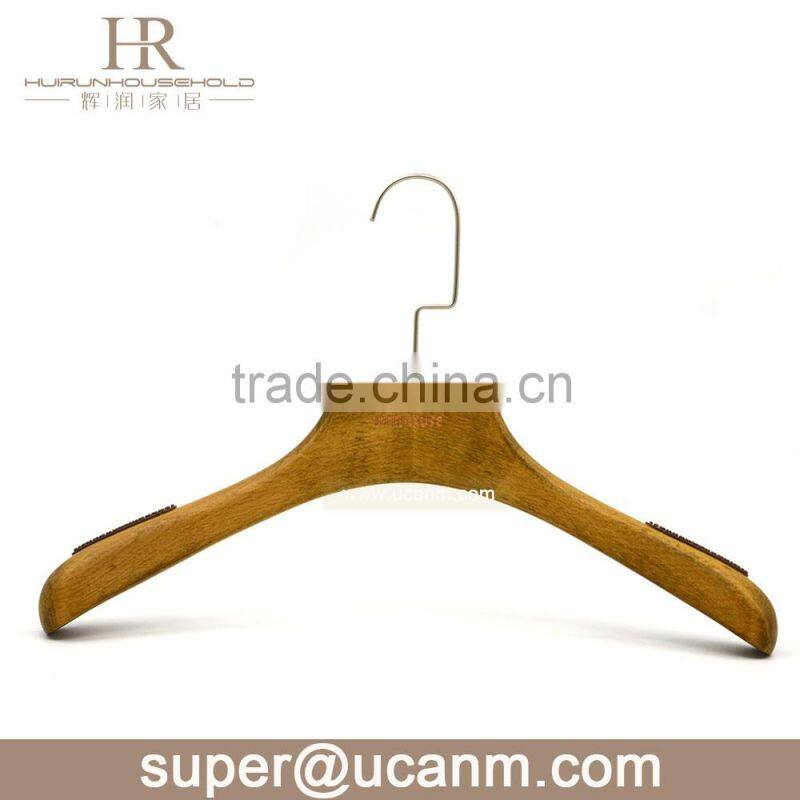 HRW-8600B hot sale classsical flat black ashtree wood clothes hanger