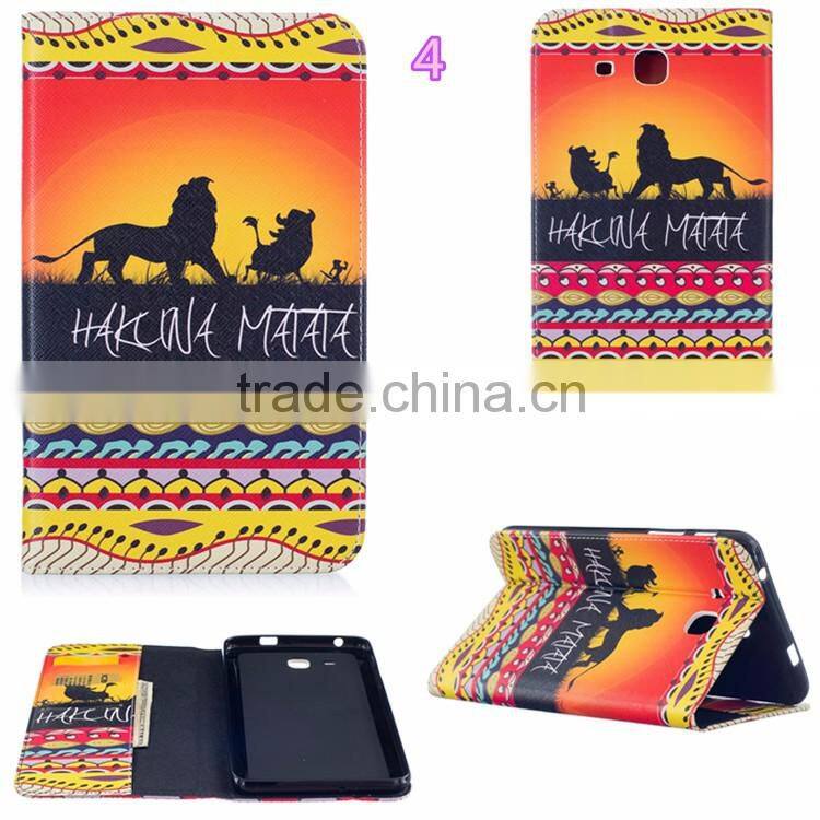 High Quality Painting PU Leather Case for Samsung Galaxy Tab A 7.0 T280 Wallet Card Slots Cover