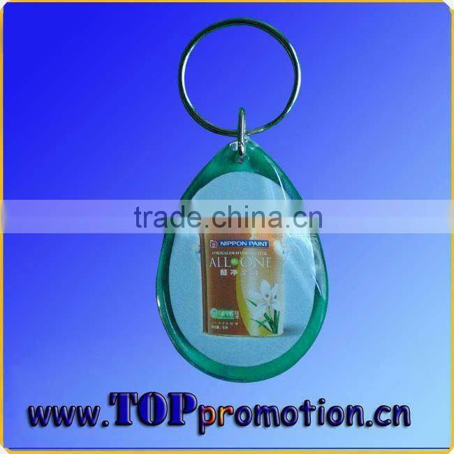 fashion round plastic led keychain with led light