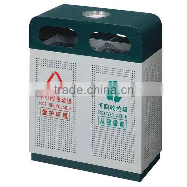 Outdoor Segregated Metal Color Eco-friendly Waste Bin/Garbage Bin/Rubbish Bin
