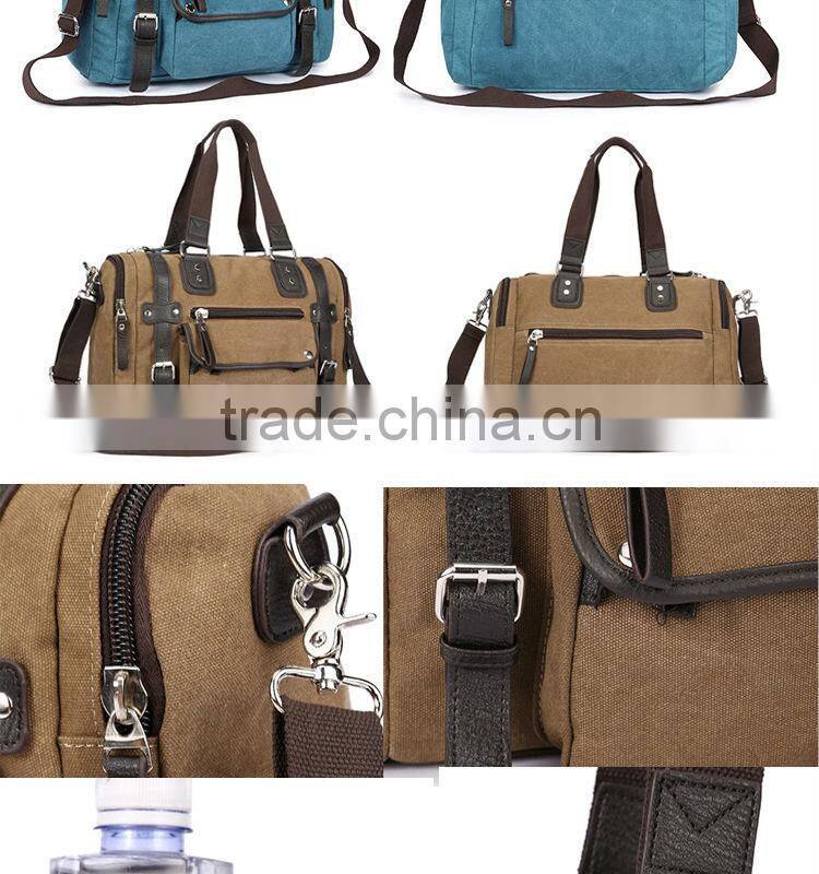 Customized Traveler Big Capacity Casual Canvas Messenger Bag For Men