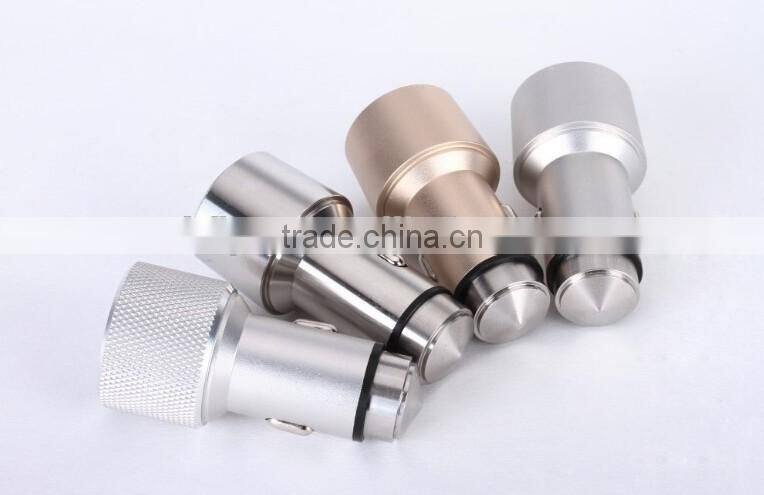 dual USB 3.1A stainless steel emergency hammer car charger
