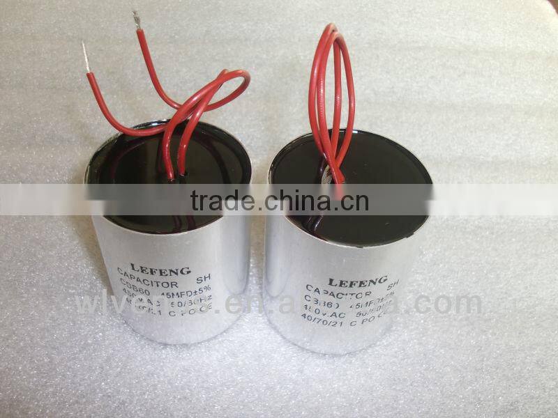 white plastic &auminum shell cbb60 cbb61 cbb65 cd60 series capacitor 5uf-100uf 250vac-450vac