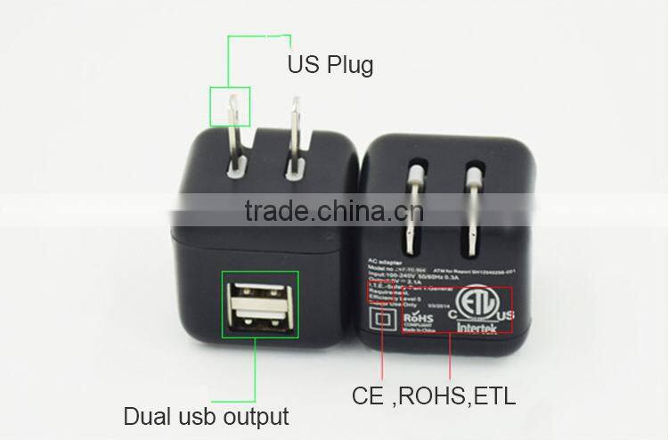 ETL UL CE FCC High Quality Folding Mini USB Wall Charger