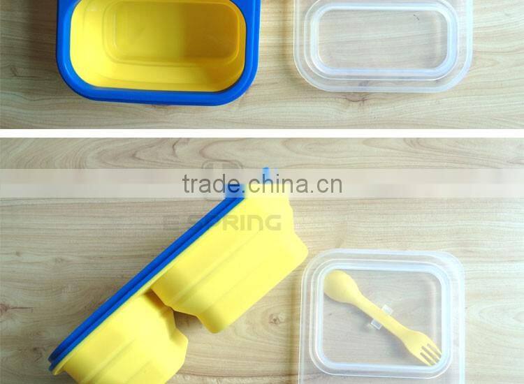 Collapsible Lunch Container with Spoon Silicone Container Bulk
