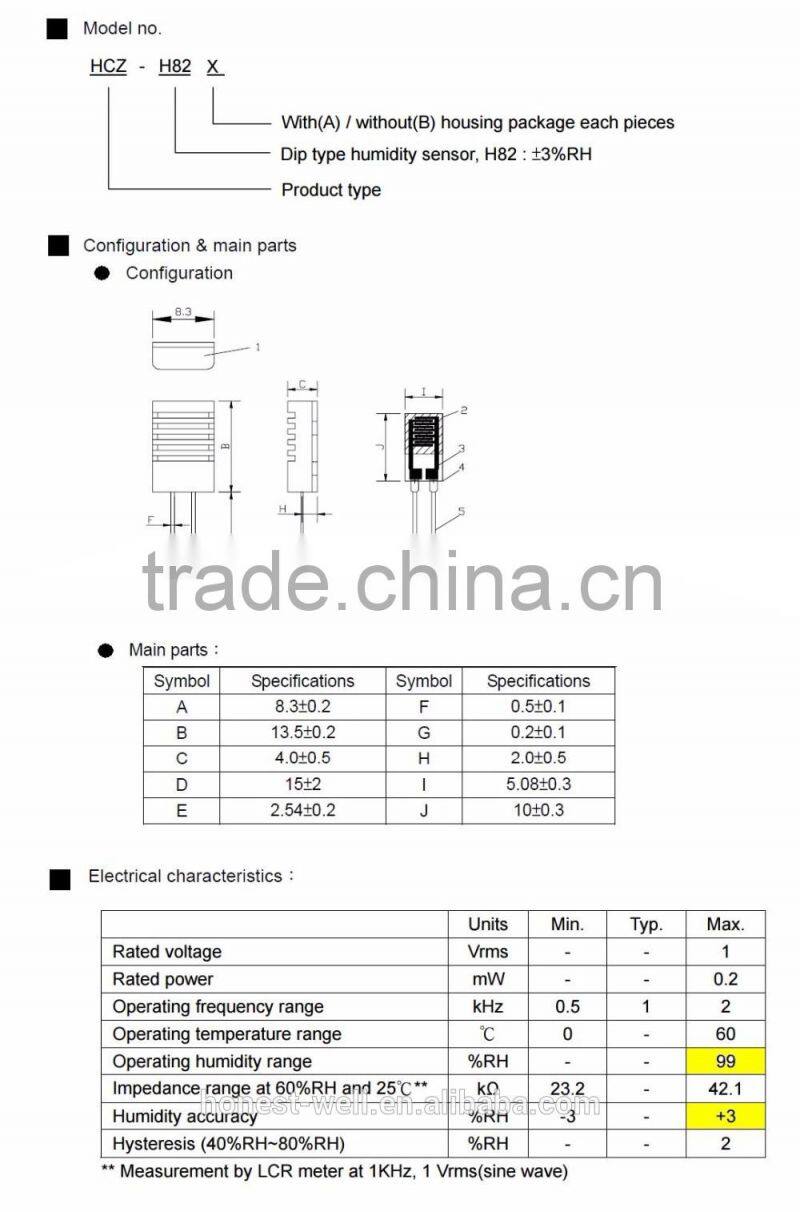 H82B humidity sensor IC