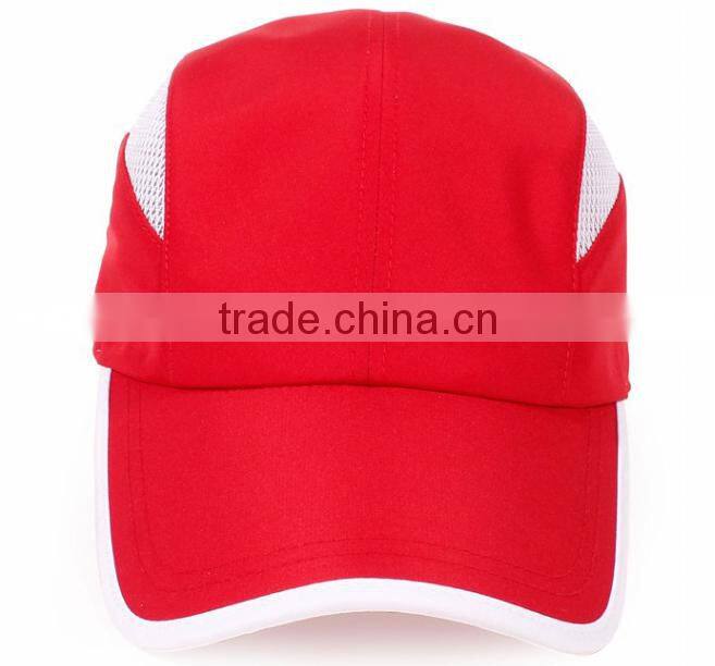 unstructured 6 panel 100%polyester sports hat mesh cap