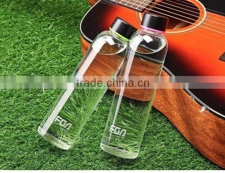 Bright and easy-to-hold reusable 35 oz.purity glass water bottles with protection silicone sleeve