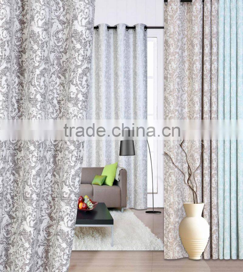 1pc blue/taupe/teal/beige color jacquard fabrics atmosphere fashion beautiful new style curtains designs pictures for 2016