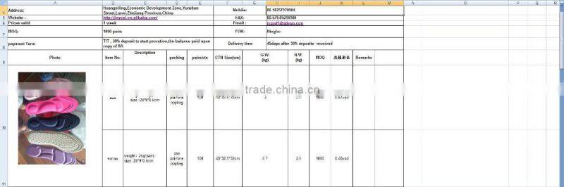 Multiple colors foot massage memory foam spor tLatex foam shoe insole shoes insole