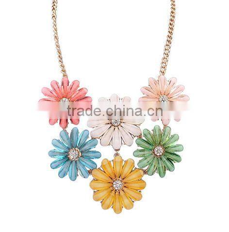 New European Style Flower Choker Collar Vintage Pendant Statement Necklace for Women