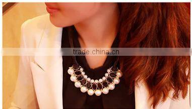 Fashion Big Pearl Choker Collar Vintage Pendant Statement Necklace Women Necklaces & Pendants Fashion Necklaces for Women 2014