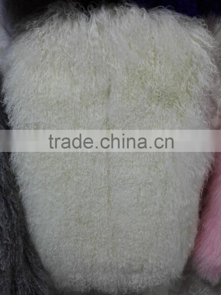 wholesale new style Tan sheep fur vest colored