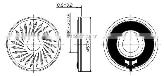 professional mylar cone 8ohm 0.5w 2 inch speakers