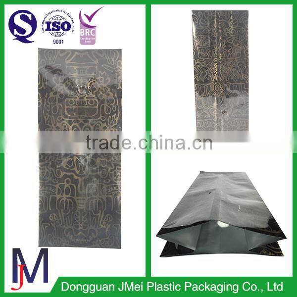 PET/AL/PE Metalized Coffee Bag, Side Gusset Coffee Pouch With One Way Valve, Glossy Printing Bag