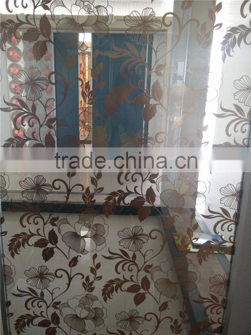 decorative design titanium sliding door glass