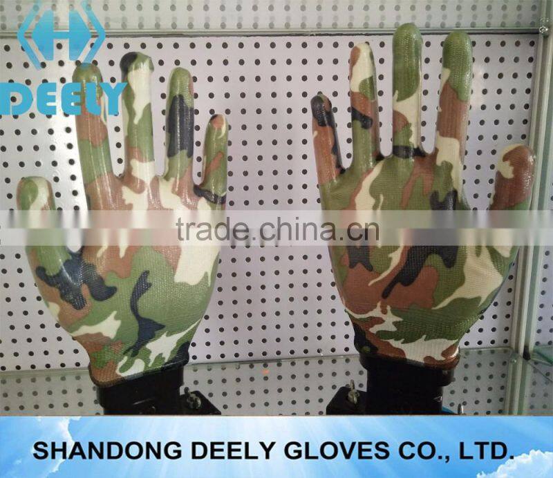 13Gauge Transparent Nitrile Fully Coated Gloves with Printing Liner for Garden