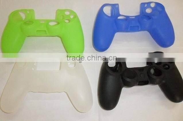 for PlayStation 4 Packs Silicone Controller Case Combo: Black, White, Red, Blue