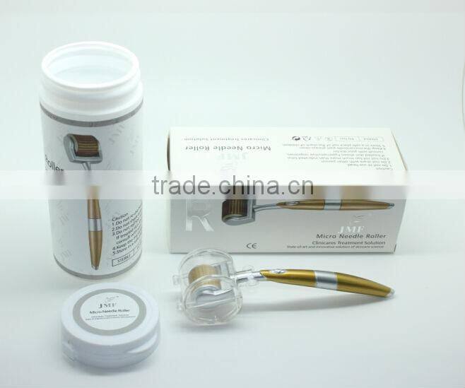 Good quality cosmetic product Silvery& golden ZGTS titanium Derma Roller/micro needle skin roller for acne,scar removal -L006