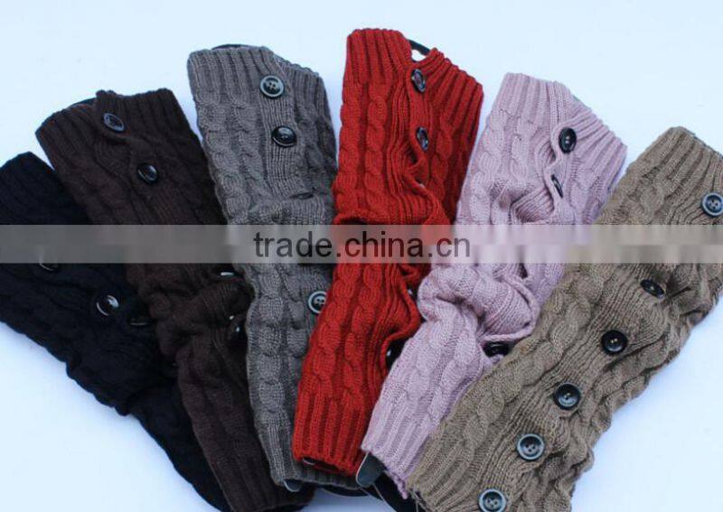 Korean Fashion New Buttons Down Fastening Keep Warm Knitted Gaiters Loose Wool Leg Guard Boot Cuffs Socks Knit Leg Warmers