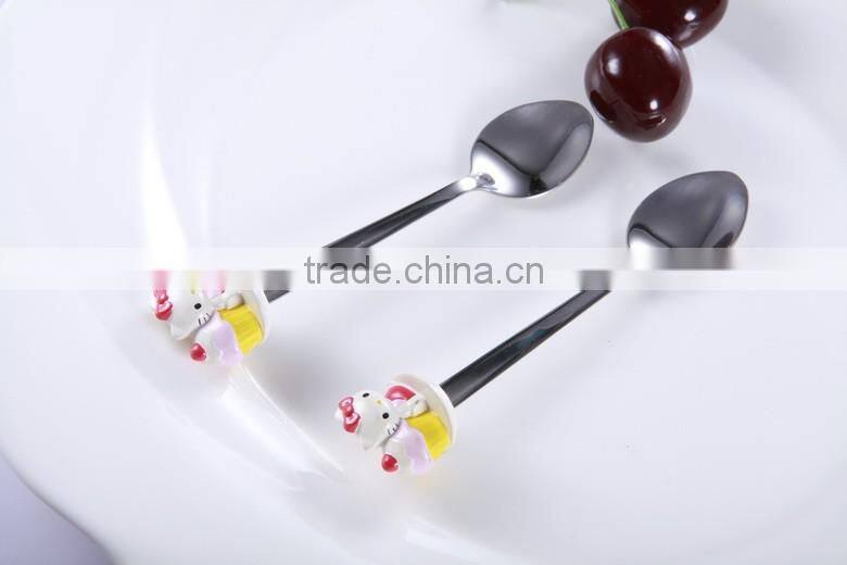 Long handle stainless steel tasting spoons with custom design handle