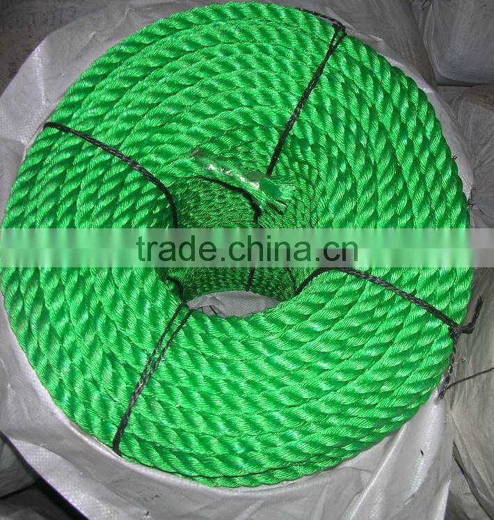 100% blue 3 strand polypropylene rope for tug and boat ships fishing