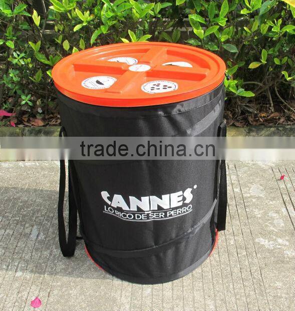 foldable pet food bin collapsible pet food container nylon dog food barrel