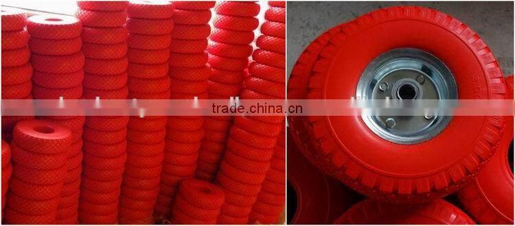top quality competitive price yellow color flat free 13x4 pu foam tyre 4.00-6