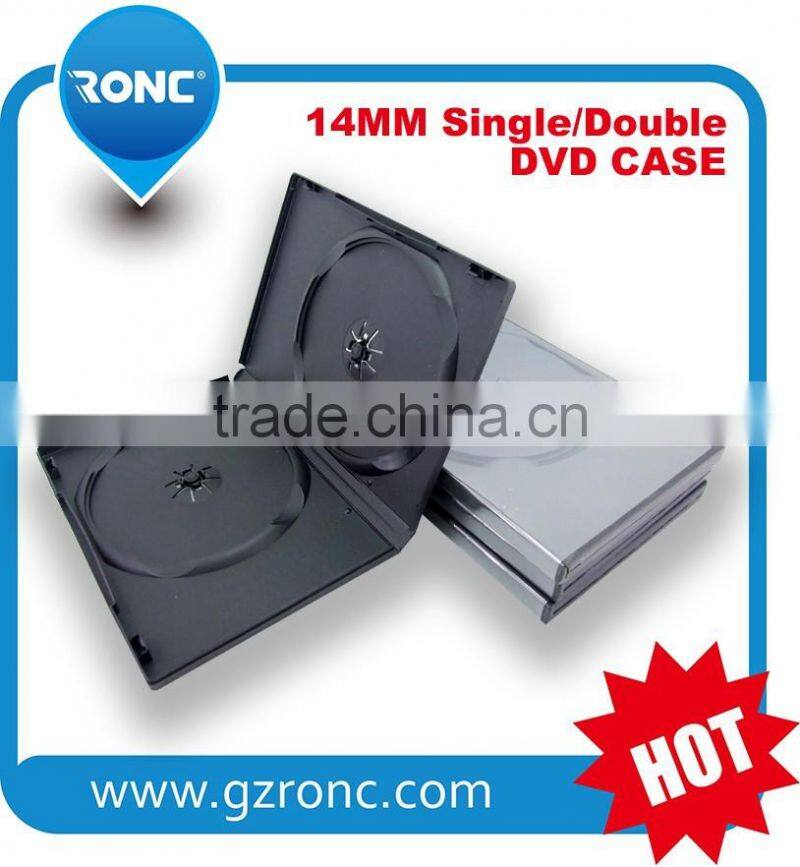 High quality 14mm black PP dvd box dvd case