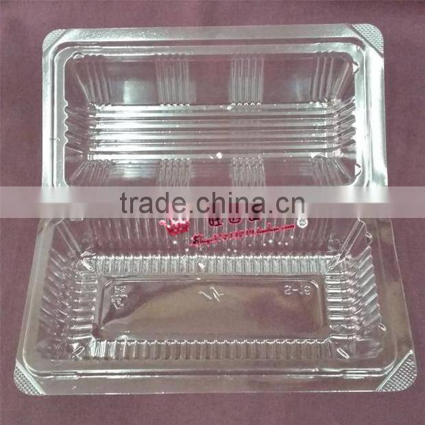 Beautiful disposable transparent plastic cake/fruit/cookie box, small plastic food container.