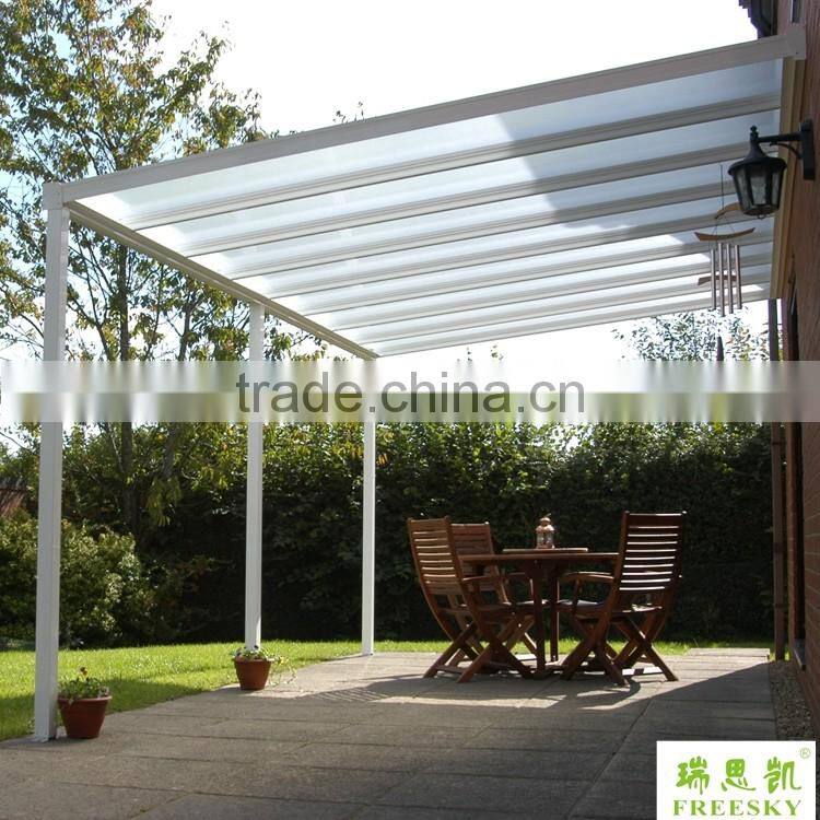 outdoor easy fixed solid polycarbonate gazebo shed for balcony terrace