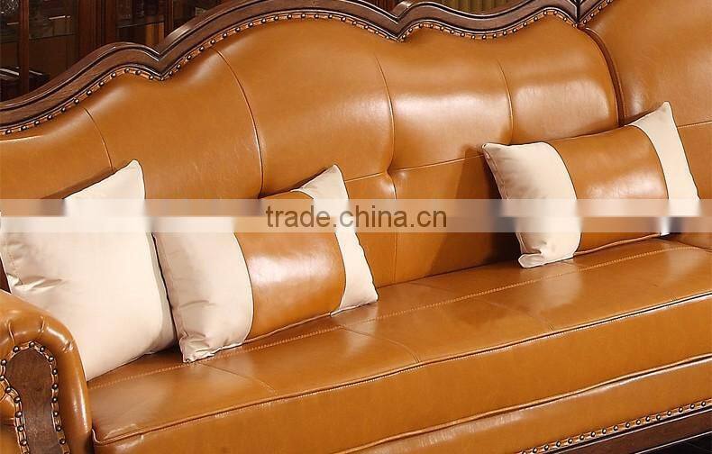 American modern concise genuine leather corner sofa set