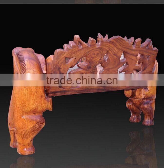 Southeast Asia Style Wood Carved Sofa Chair, Exquisite Handcarving Living Elephant Leisure Chair (BF01-X1174)