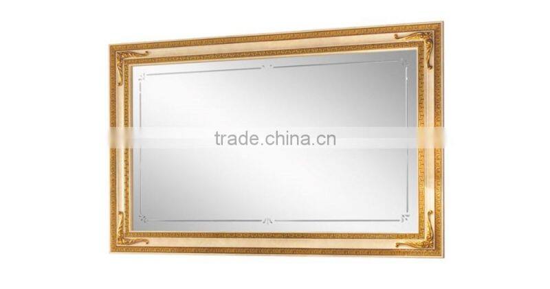 Bisini Luxurious Solid Wood Hand Carved Golden And Beige Complete Bedroom Set/European Classic Bedroom Furniture(MOQ=1 SET)