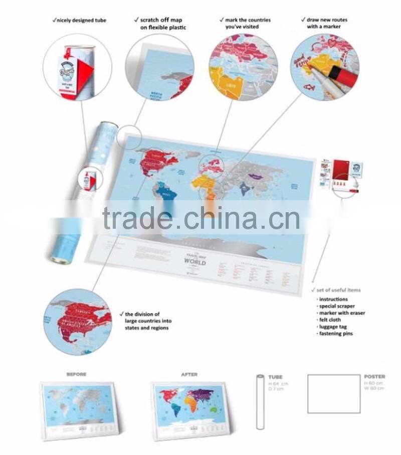 Scratchable Off World Map Large Places I've Been World Travel Map Great Scratchable World Map Gift For Any Traveller