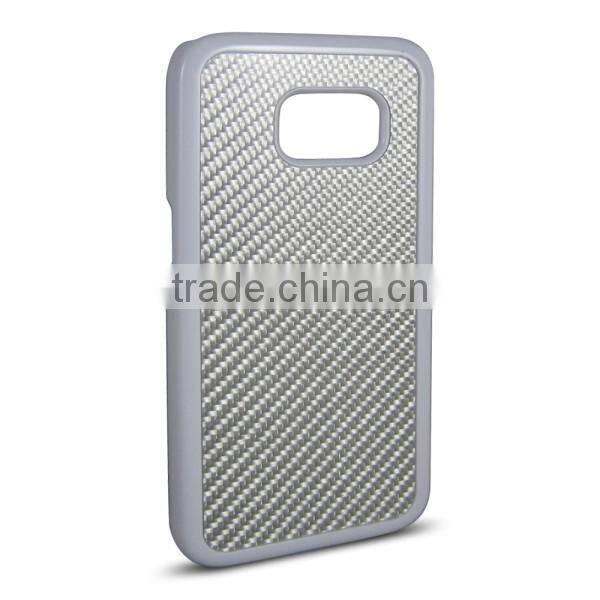Silver twil carbon fiber case ,shiny carbon fiber phone case for Samsung S7
