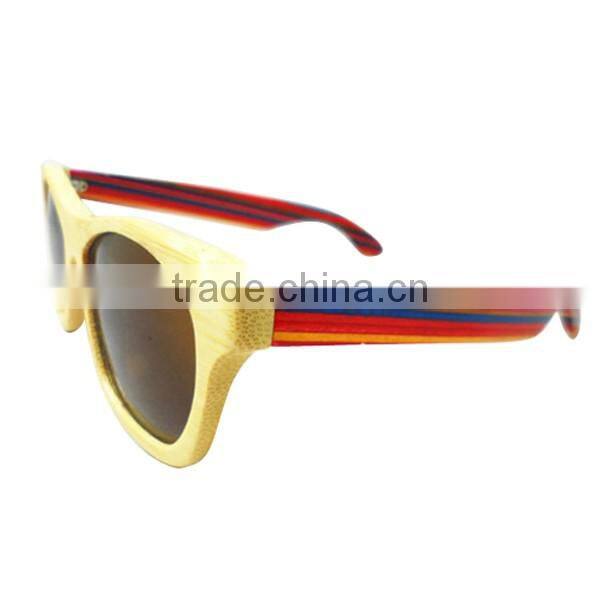 Rainbow wood sunglasses leg bamboo wood brown lens sun glasses