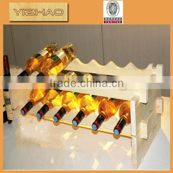 Custom wooden 2 tiers wine rack,wooden curtain holder