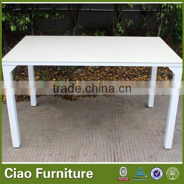 Outdoor rectangle dinning table set glass