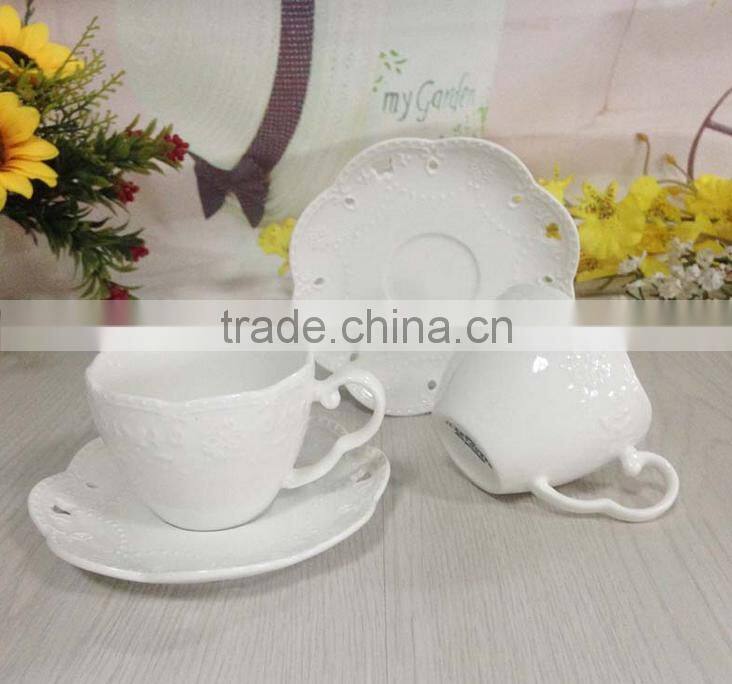 Emboss Porcelain&Ceramic Coffee Set